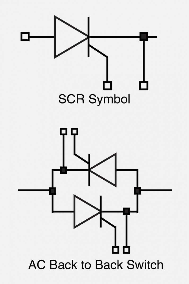 Representation of SCR and AC back to back switch