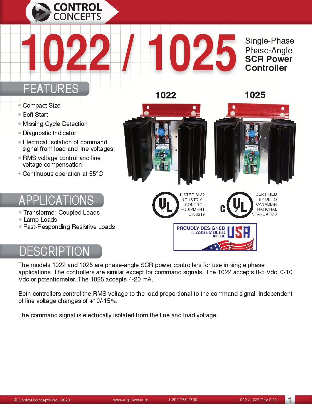 1022 Single Phase Power Controller